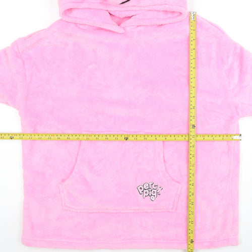 Marks and Spencer Girls Pink Percy Pig Hooded Fleece Robe Medium