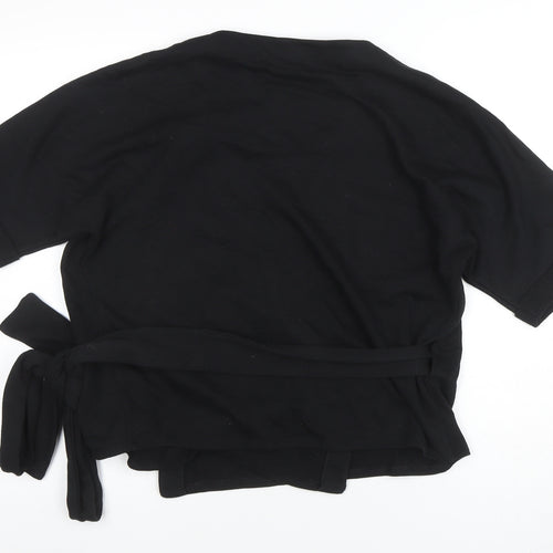 GAP Women’s Black Wrap Short Sleeve Cotton Blend Jumper S
