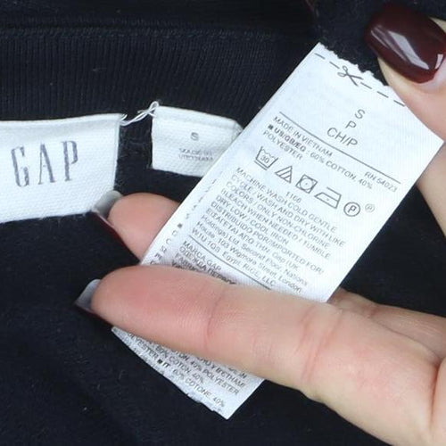 GAP Women’s Black Wrap Short Sleeve Cotton Blend Jumper S