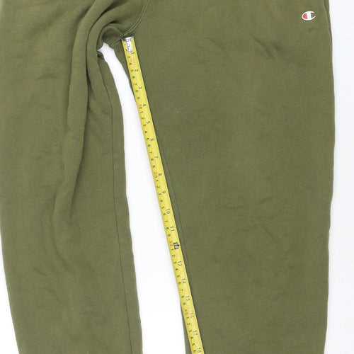 Champion Men’s Green Large Jogger Sweatpants Fleece Lined Casual