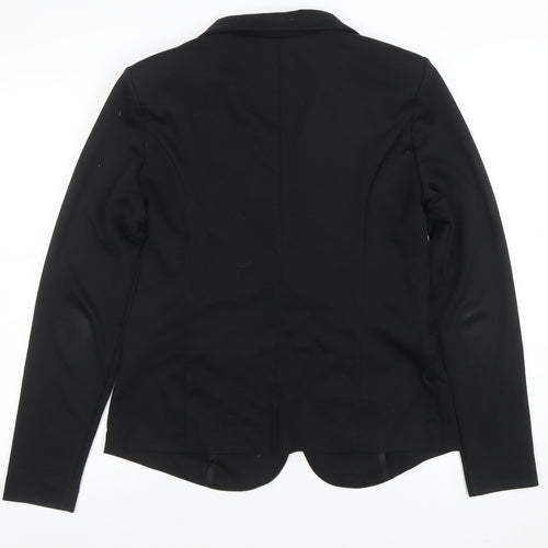 ICHI Womens Black Tailored Single-Breasted Blazer Size L