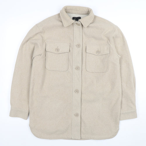 New Look Women Beige Regular Fit Basic Jacket Size 8