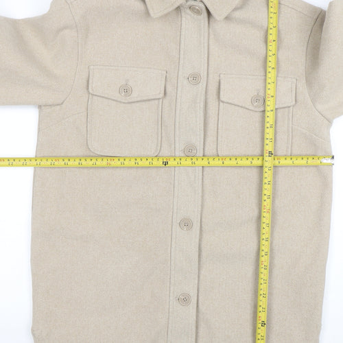 New Look Women Beige Regular Fit Basic Jacket Size 8