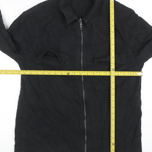 ASOS Design Men's Black Cotton Zip Jacket Size S Regular Fit