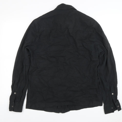ASOS Design Men's Black Cotton Zip Jacket Size S Regular Fit