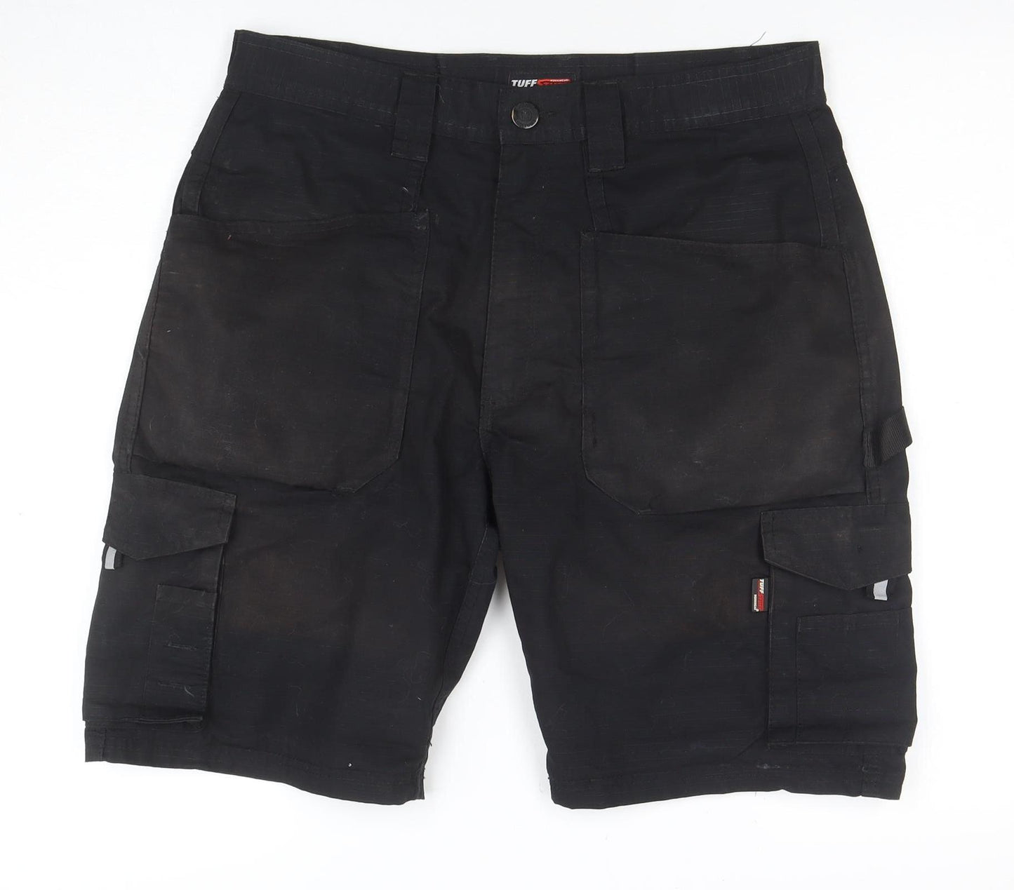 Tuff Stuff Men's Black 32 Cargo Work Shorts Polyester Cotton