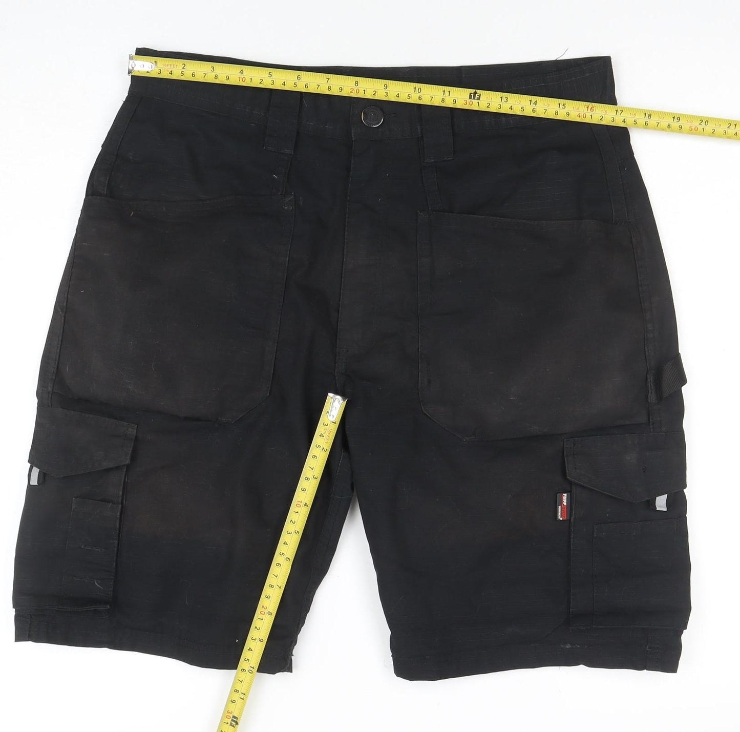 Tuff Stuff Men's Black 32 Cargo Work Shorts Polyester Cotton