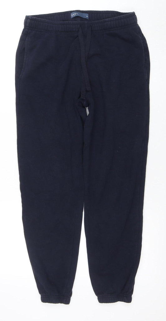 EASY Men's Black M Fleece Sweatpants with Elastic Waist