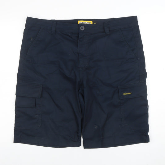 Workwear Men Navy Cargo Shorts 40 Inch Waist Polyester Cotton Workwear