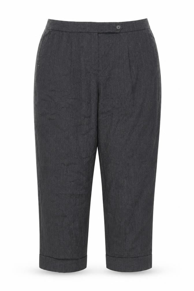 Marks and Spencer Per Una Women's Grey Size 18 Herringbone Straight Leg Trousers