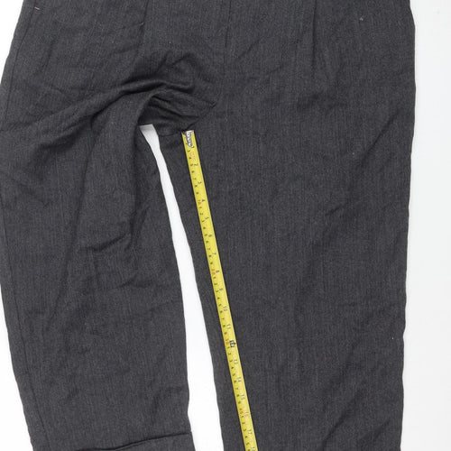 Marks and Spencer Per Una Women's Grey Size 18 Herringbone Straight Leg Trousers
