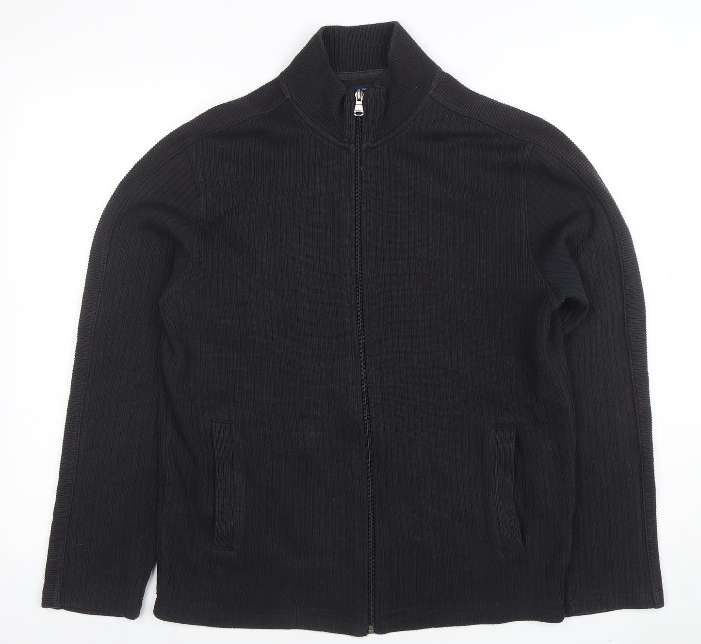 Ben Sherman Men's Black Full Zip Knit Sweatshirt Size M