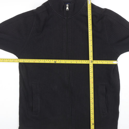 Ben Sherman Men's Black Full Zip Knit Sweatshirt Size M