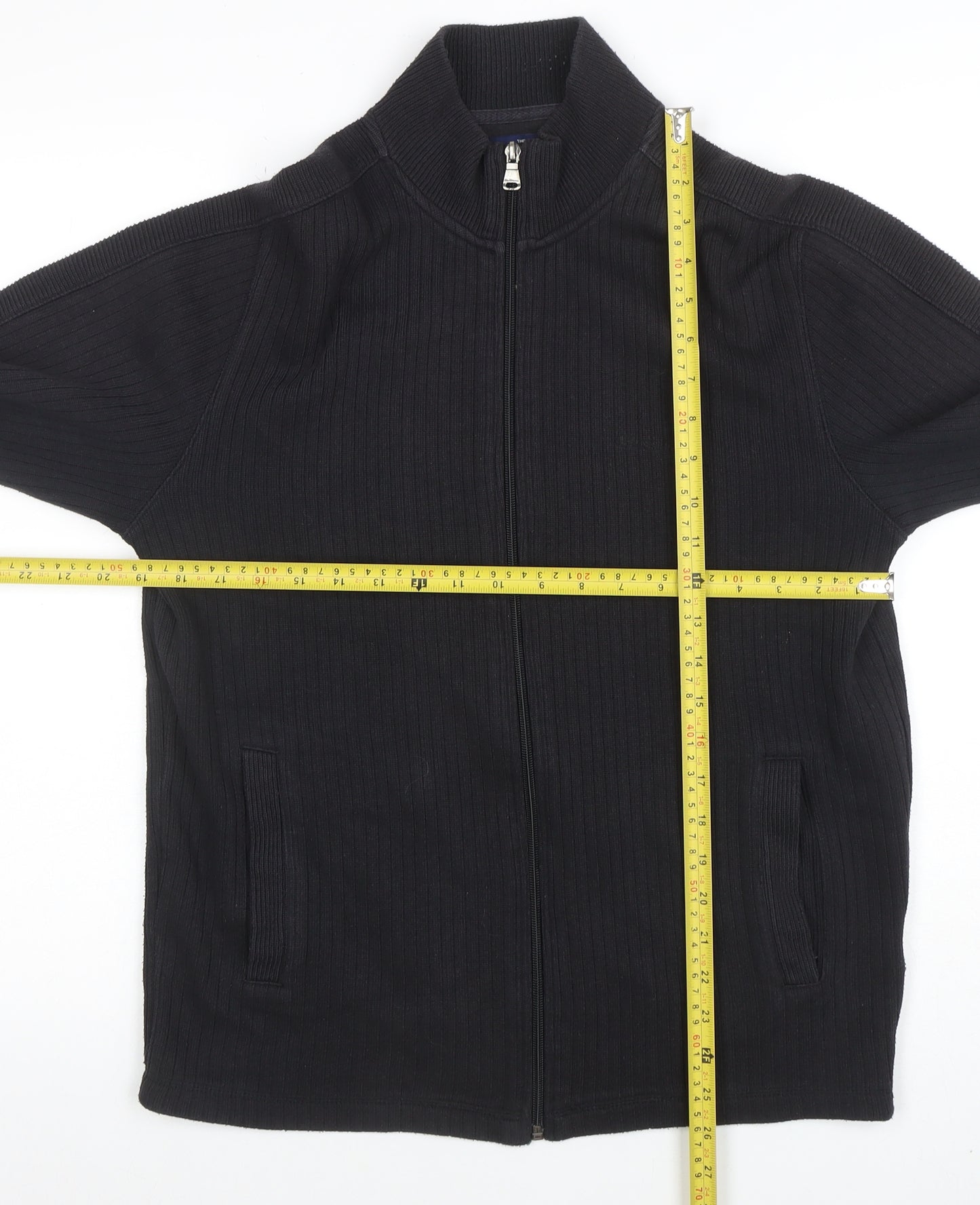 Ben Sherman Men's Black Full Zip Knit Sweatshirt Size M