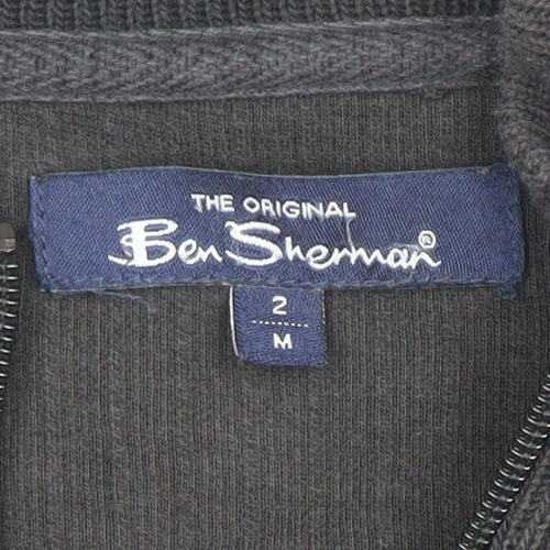 Ben Sherman Men's Black Full Zip Knit Sweatshirt Size M