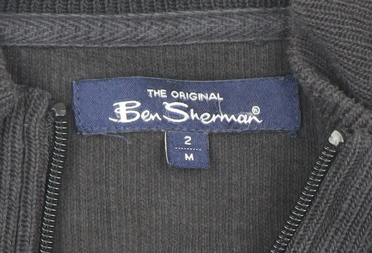 Ben Sherman Men's Black Full Zip Knit Sweatshirt Size M