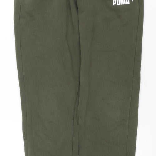 Puma Womens Green Jogger Sweatpants M Regular Fit Cotton Blend