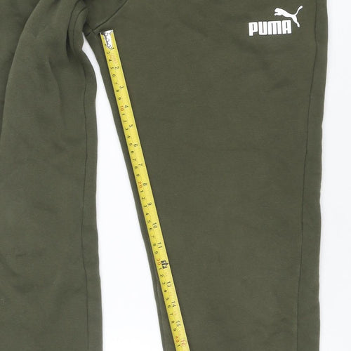 Puma Womens Green Jogger Sweatpants M Regular Fit Cotton Blend