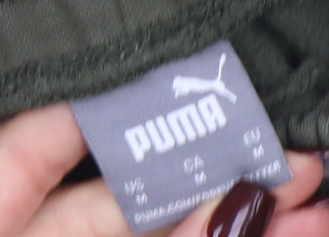 Puma Womens Green Jogger Sweatpants M Regular Fit Cotton Blend