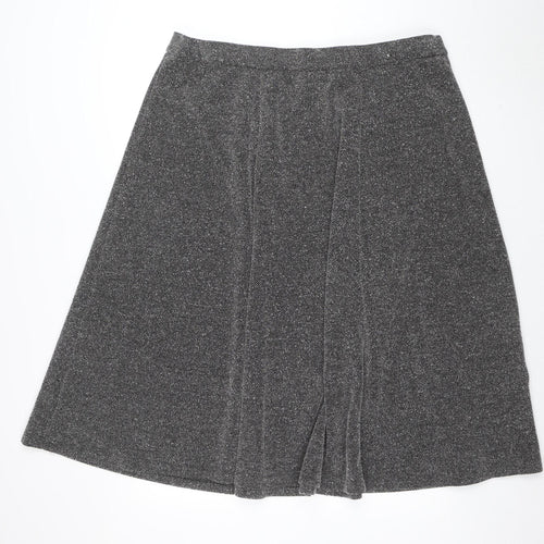 Bonmarché Women’s Grey A-Line Midi Skirt Size 22 Tweed Polyester Blend