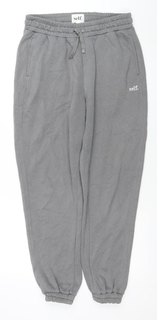 Next Women’s Grey Jogger Sweatpants S Fleece Elastic Waist