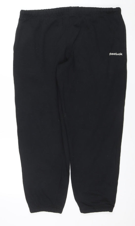 Reebok Womens Black Size 12 Essentials Sweatpants Activewear Trousers