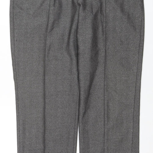 Eastex Womens Grey Herringbone Elastic Waist Trousers Size 16