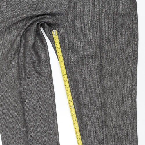 Eastex Womens Grey Herringbone Elastic Waist Trousers Size 16