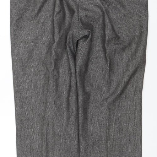 Eastex Womens Grey Herringbone Elastic Waist Trousers Size 16