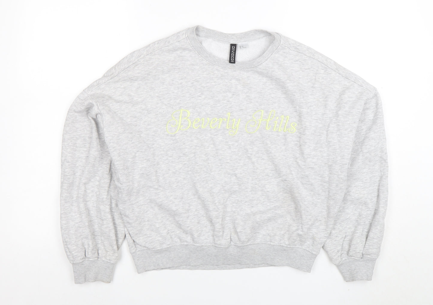 H&M Divided Women Grey Beverly Hills Crew Neck Pullover Sweatshirt XS