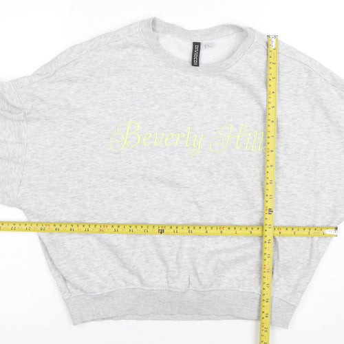 H&M Divided Women Grey Beverly Hills Crew Neck Pullover Sweatshirt XS