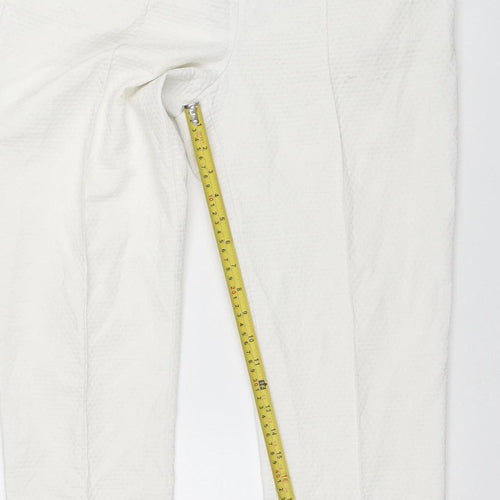 Topshop Women’s White Tapered Cotton Stretch Trousers Size 12