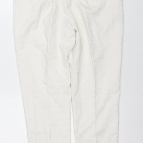 Topshop Women’s White Tapered Cotton Stretch Trousers Size 12