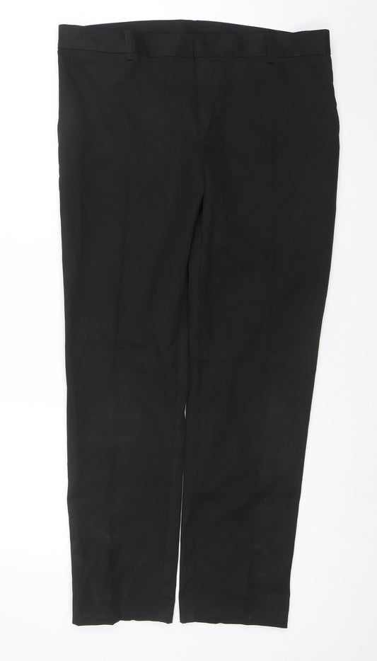 Marks and Spencer Boys Black Regular Fit Adjustable Waist School Dress Trousers 11 Years