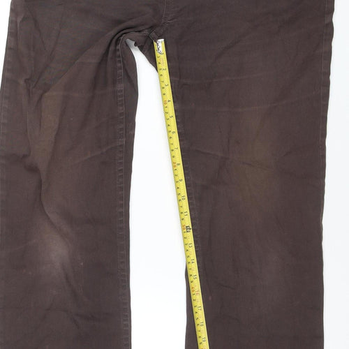 Denimco Women Brown Straight Regular Stretch Jeans Size 18