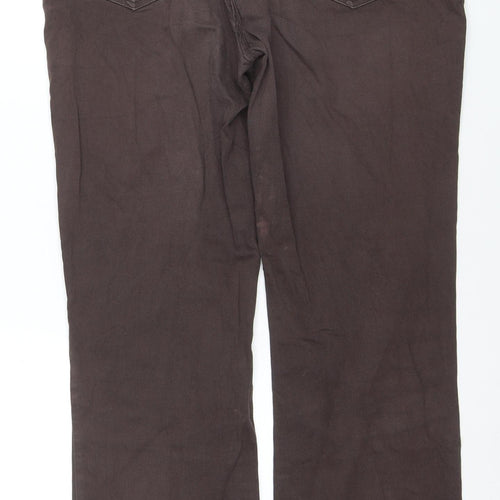 Denimco Women Brown Straight Regular Stretch Jeans Size 18