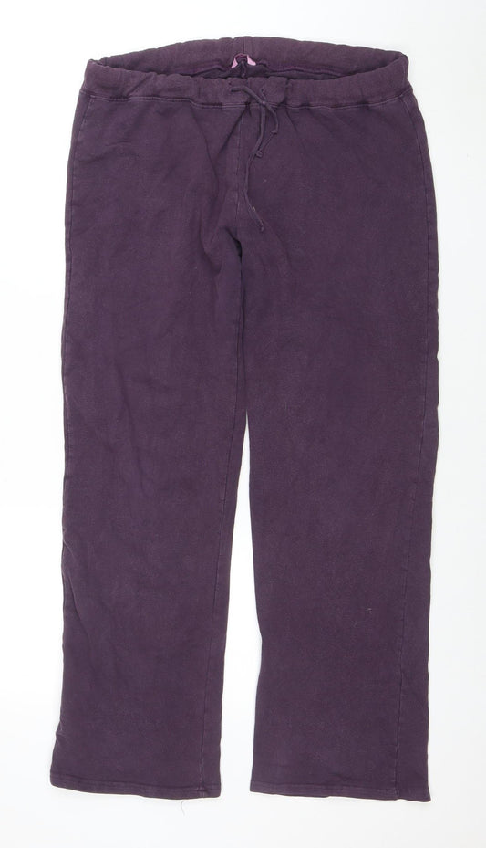Fat Face Women's Purple Jogger Trousers Size 16 Long Cotton Blend