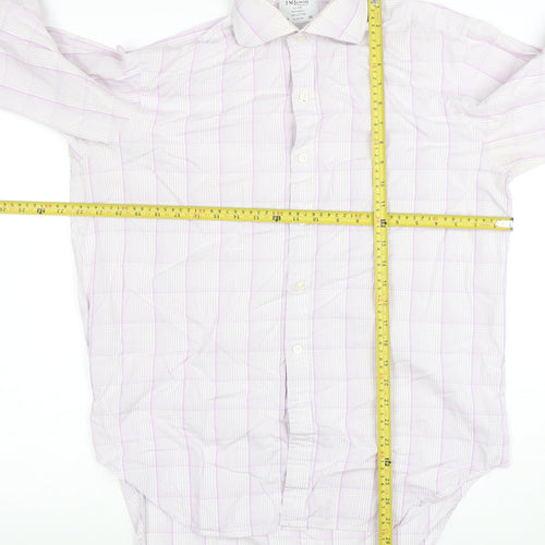 T.M. Lewin Men's Pink Check Cotton Button-Up Shirt Size 16 Regular