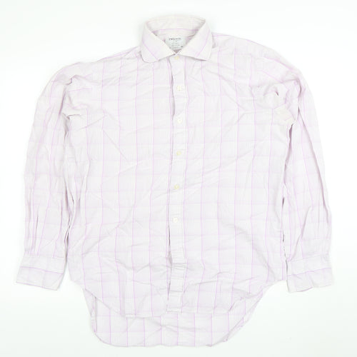 T.M. Lewin Men's Pink Check Cotton Button-Up Shirt Size 16 Regular