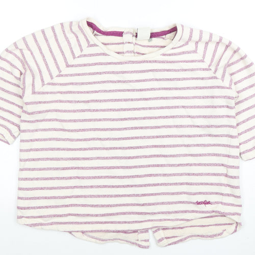 Weird Fish Womens Pink Striped Cotton 3/4 Sleeve T-Shirt Size 14