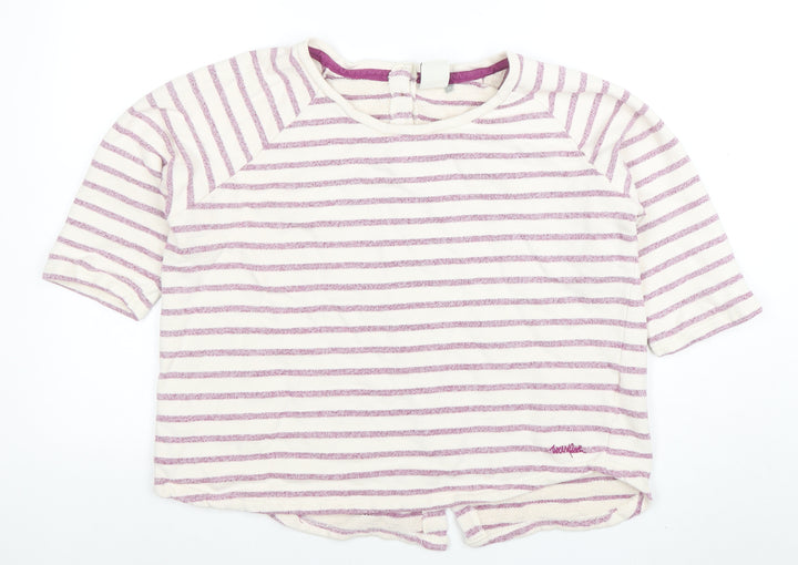 Weird Fish Womens Pink Striped Cotton 3/4 Sleeve T-Shirt Size 14