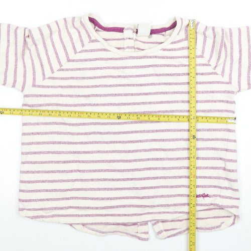 Weird Fish Womens Pink Striped Cotton 3/4 Sleeve T-Shirt Size 14
