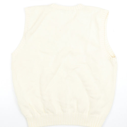 Ralph Lauren Men's Ivory Cotton V-Neck Sleeveless Vest L