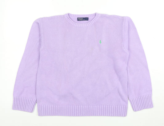 Polo Ralph Lauren Women’s Lilac Cotton Crew Neck Jumper Size L