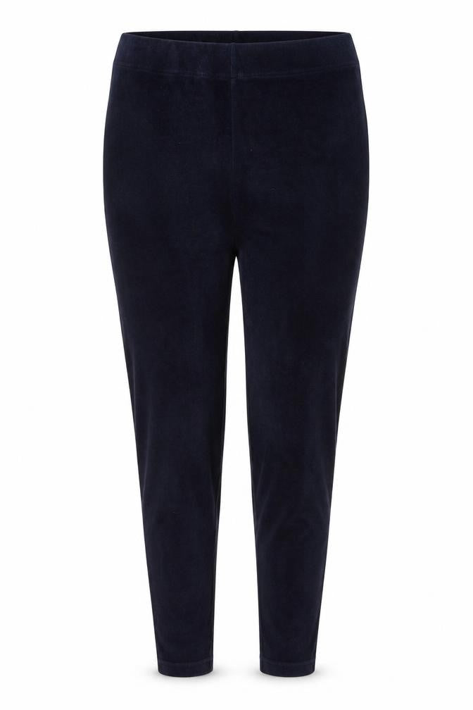 BM Casual Women's Navy Blue Velour Stretch Leggings Size 14