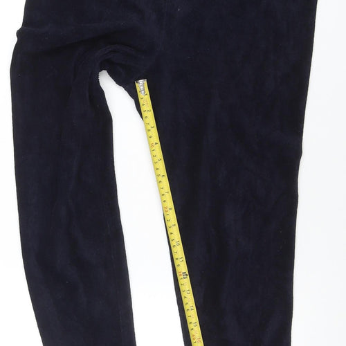 BM Casual Women's Navy Blue Velour Stretch Leggings Size 14