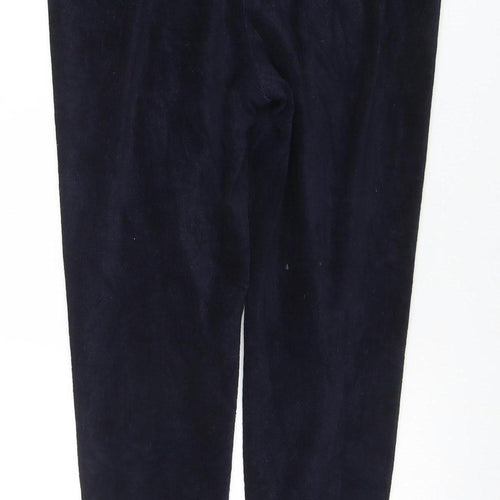 BM Casual Women's Navy Blue Velour Stretch Leggings Size 14