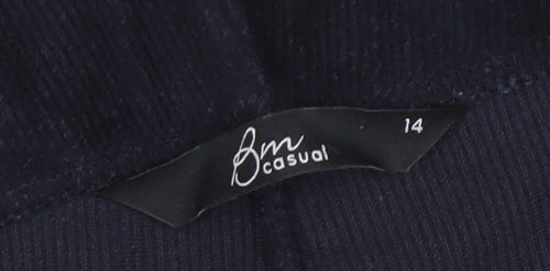 BM Casual Women's Navy Blue Velour Stretch Leggings Size 14