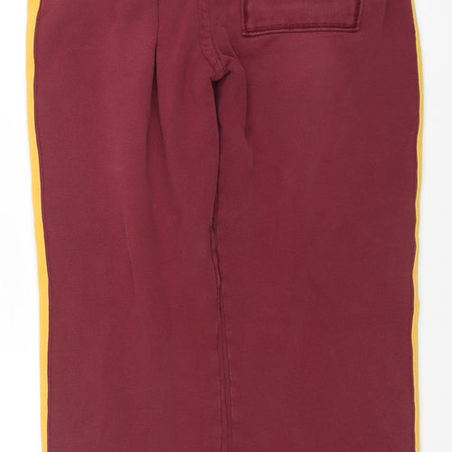 Superdry Men's Red Track Pants Small Cotton Blend Side Stripe
