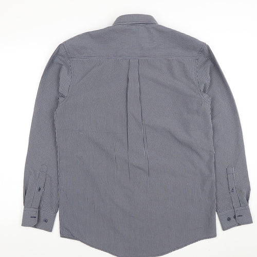James Pringle Men's Blue Check Long Sleeve Button-Up Shirt Size S